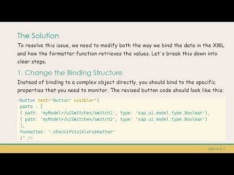 Solving the OpenUI5 Formatter Not Reacting on Model Change Problem