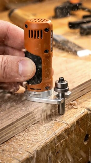 Mini Flush Trim Router 🔧 Tiny Tool, Perfect Flush Edges #satisfying#woodfinishes #shorts