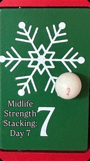 ⤵️Free PDF: “CALENDAR” Day 7: We’re adding 7 squats. Squats to strengthen the exact muscles that get hammered during the holidays: → getting up and down off the floor with grandkids → lifting gift bags → lowering into chairs while hosting → cleaning, wrapping, cooking, bending, carrying Strong quads glutes mean less knee pain, better hip stability…great when perimenopause fatigue or joint stiffness are trying to take the show. THIS is why we stack strength in small doses. THIS is how we build fu