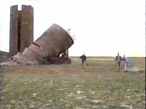 Silo collapses on a Bull Dozer.