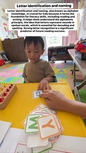 Letter identification and naming, also known as alphabet knowledge, is crucial for kids because it forms the foundation for literacy skills, including reading and writing. It helps them understand the alphabetic principle, the idea that letters represent sounds in spoken words, which is essential for decoding and spelling. Strong letter recognition is a significant predictor of future reading success. #letters #letternaming #letteridentification #kids #kidsactivities #learningisfun | ABCD Learni