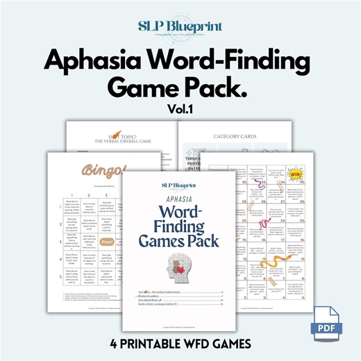 Aphasia Word Finding Printable Therapy Games - Etsy UK