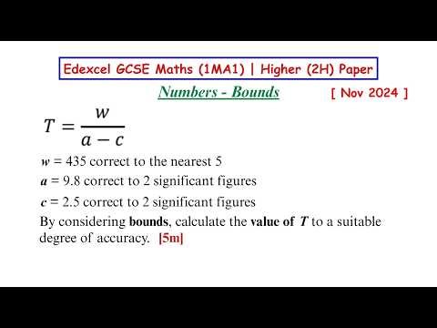 Numbers | Edexcel GCSE Maths (1MA1) | November 2024 Paper 2H (Higher)