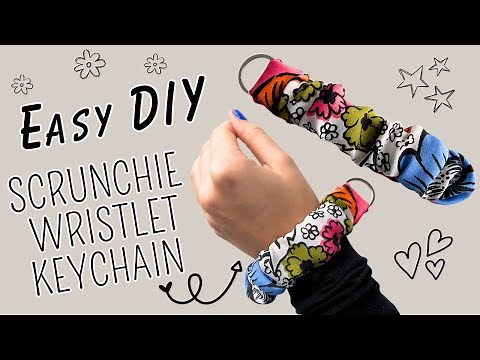 How To Make Scrunchie Wristlet Keychain | DIY Wristlet Key Fob | Easy and Quick Sewing Tutorial