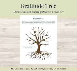 Gratitude Tree Activity: Visual Worksheet (PDF) - Etsy