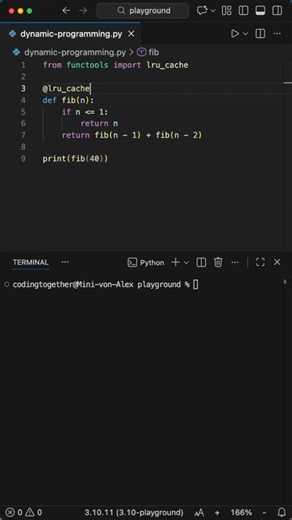 How to fix slow recursive functions instantly using Python's built-in lru chache decorators.