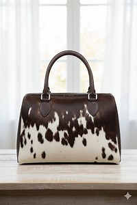 Handmade Cowhide Hair-on Tote Bag | Cow Print Leather Handcrafted Hide Bag - Etsy
