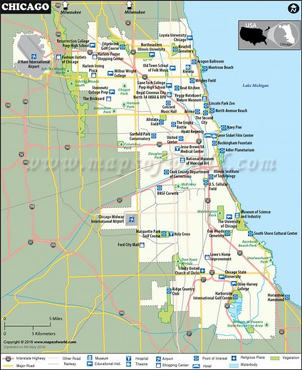 Chicago Map | MapsofWorld