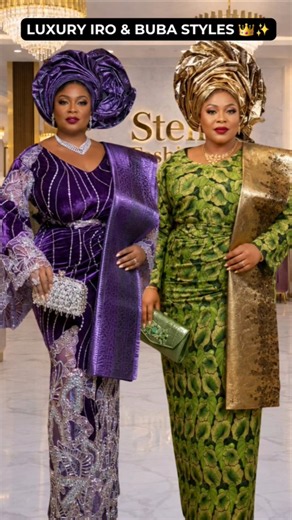Stunning Iro & Buba Styles 2026 💜💚 Elegant Yoruba Traditional Fashion Inspiration #Shorts