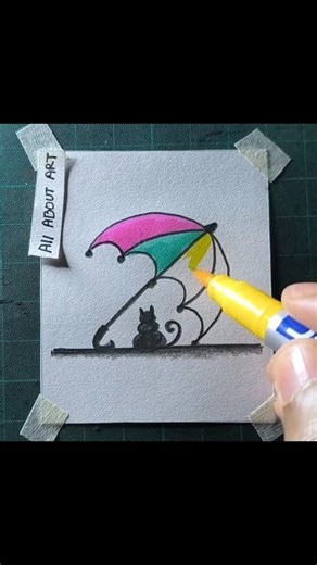 13K views · 117 reactions | Easy umbrella drawing | All About Art | Facebook