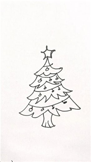 Christmas 🎄 tree easy drawing