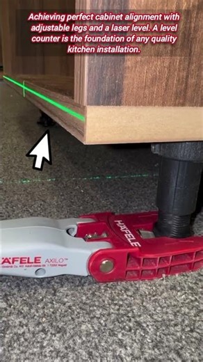 ​Quickly Adjusting Cabinet Feet with Power Tool and Laser