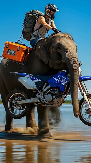 Elephant Echo - Elephant Adventure_ Crossing a Deep Lake with a Motorbike and Camper | Denwo | Facebook
