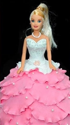 Cute Pink Doll Cake 💕 | Princess Style Cake Design 👑 | Easy Cake Decoration at Homel
