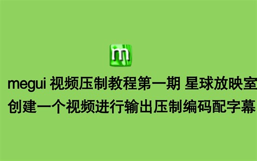 megui软件压制教程第一期：文件索引 压制第一个视频加字幕编码输出