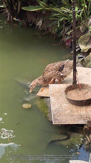 Why Is This Duck Feeding Fish Instead of Eating It? #rurallife #livestocklife #farm