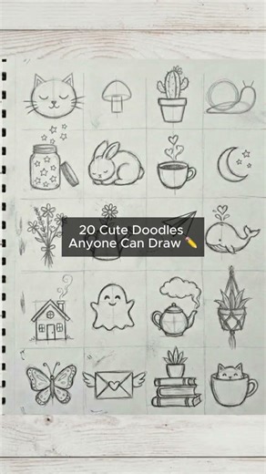20 cute and easy doodles for when you don't know what to draw 🎨✨