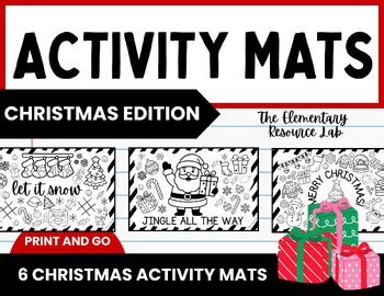Christmas Coloring Activity Mat | Placemat | Printable