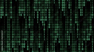 Hacker attack concept. Binary code. Zeros and ones on screen. Programming. Coding.