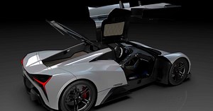 Elation Hypercars announces a 1,903-hp, electric gull-winged monster