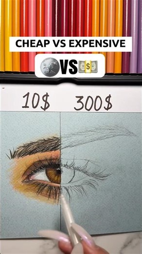 10$ VS 300$ pencils drawing ✨✏️ #eyedrawing #howtodraw