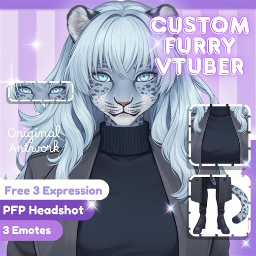 Custom Furry Vtuber Model Commission: Live2d Model & Rigging - Etsy