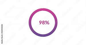 98% circle percentage diagrams modern animation design