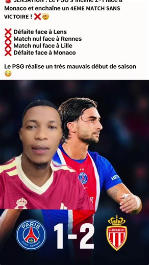 PSG 0-1-2-1 Monaco : PSG enchaîne 4 matchs sans victoire
