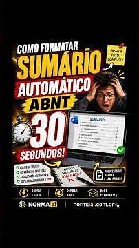 Como formatar sumário automático abnt