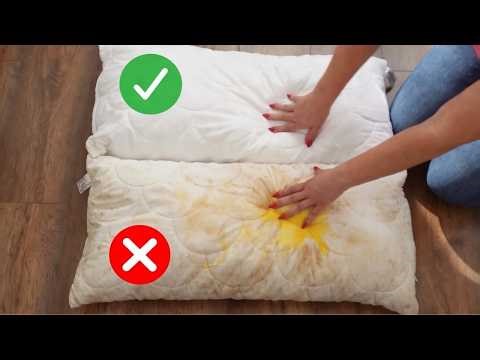 Les taches jaunes et la poussière disparaissent des oreillers – sans machine à laver