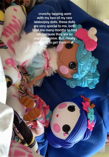 crunchy taps with yuki and mittens silly party lalaloopsy dolls 🪽🫶🏼🎀 #lalaloopsyasmr #lalaloopsydoll #yukikimono #mittensfluffnstuff #lalaloopsycollector