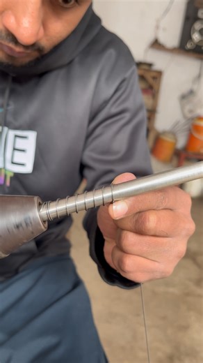 Simple Iron Wire Spring Making on Drill Machine | Clean & Easy Method #shorts