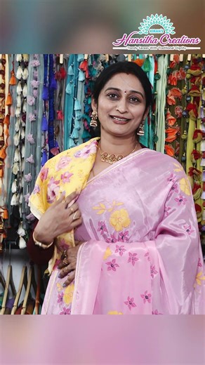 Elegant Baby Pink Crepe Saree | Designer Saree by Kiranmai #shorts #ytshorts #kiranmaisarees