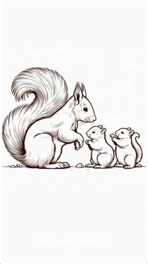 Mother Love 🐿️🐿️/Pencil drawing Easy Step by step #trending #shortvideo #pencildrawing #sketch #art