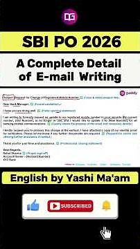 SBI PO 2026 Descriptive Paper | Complete E-mail Writing Format & Strategy | Yashi Ma'am