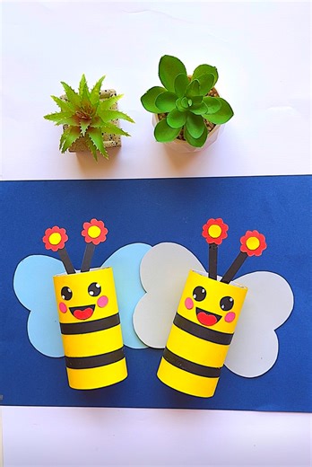 A cute paper bee that your child can use at school. | crafts for kids