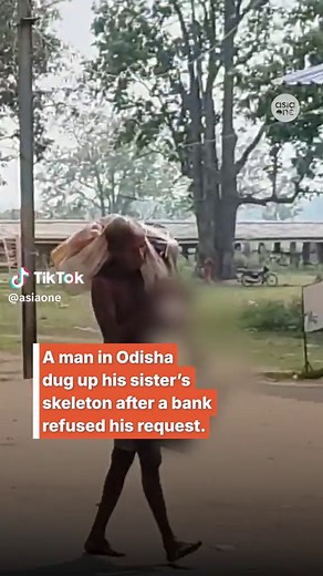 Jitu Munda, 52, from India's Odisha went viral this week after videos showing him carrying his sister's skeletal remains to a bank to prove her death went viral. Jitu said he wanted to access the money left behind by his sister, but the bank asked for official proof of death. The bank has clarified to say it had only asked to see legally required documents. #news #India #Banks #Money #Death