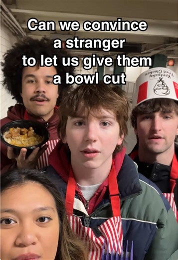 Can we give a stranger a free bowl cut? #KFCPartner @KFC | Bowl Cut