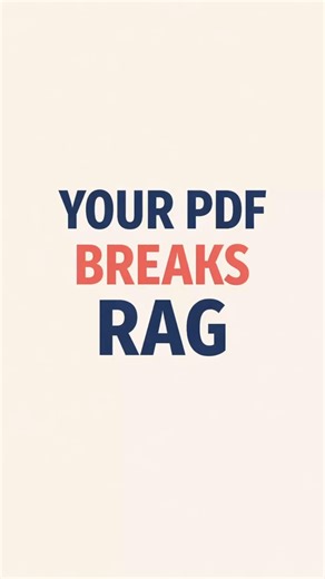 Your PDF Breaks RAG #rag #pdf #machinelearning