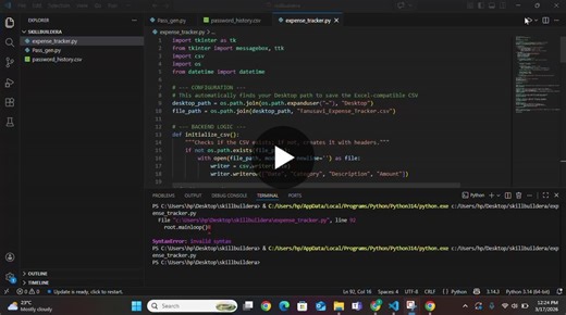 #skillbuild #python #softwaredevelopment #fintech #codingjourney #buildinpublic #datamanagement #projectshowcase | Tanusavi Tanwar