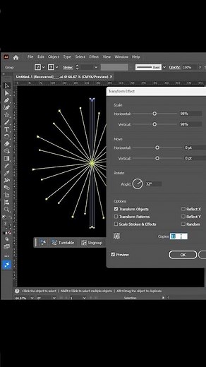 Adobe illustrator tricks and tutorial for Beginners Tranform Effect