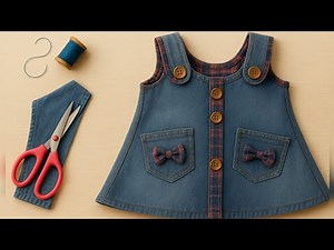 ⛔ Don’t Toss Your Old Jeans! 👖💙 Turn Them into a Cute Denim Dress in Just 1 Hour ✂️👗✨