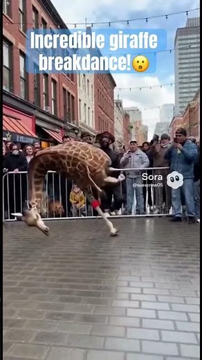 🦒 18-Foot Giraffe Drops the Beat! Unbelievable Street Breakdance!