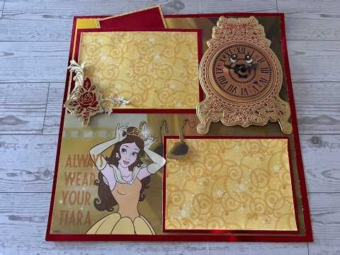 Anna Griffin Vintage Clock Die | Disney Mashup Scrapbook Layout
