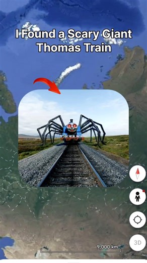 I Found a Scary Giant Thomas Train Google Earth #viralshorts #shorts #google