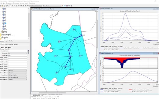 HECHMS入门教学视频（10）：新建工况（添加调蓄池）