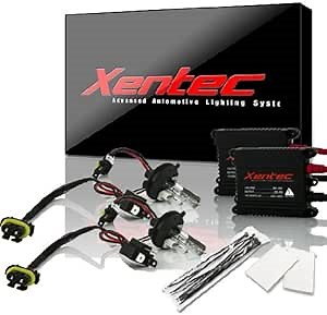 Xentec H4 (HB2) Hi/Lo 5000K HID Xenon Bulb Bundle with 55W EP Alloy Slim Ballast (Ivory White, high Beam Halogen)