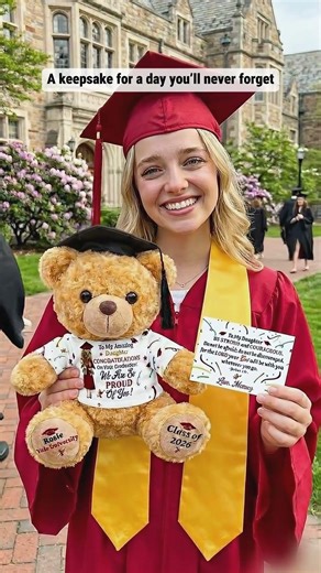 Celebrate in Style: Personalized Graduation Bear & Card!