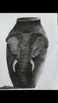 Realistic Elephant Pot Sketch | Shading & Highlights Tutorial 🐘✨