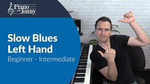 Ready for some slow blues?!? 🔥😎 In this lesson, you're going to learn two super easy left hand slow blues grooves! I call these grooves the Quarter Note groove and the Even 8ths groove. I love these grooves because you can play them solo or with a band, and either way they sound great. They are also super easy to improvise over. Thanks for watching, and see you in the next lesson! | Piano With Jonny